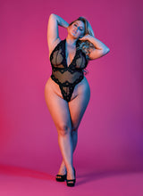 Load image into Gallery viewer, Magic Silk Deep Plunge Halter Teddy