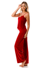 Load image into Gallery viewer, Famous Maker Ruby Velour 2 Pc. Pajama Lounge Set