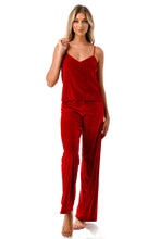 Load image into Gallery viewer, Famous Maker Ruby Velour 2 Pc. Pajama Lounge Set